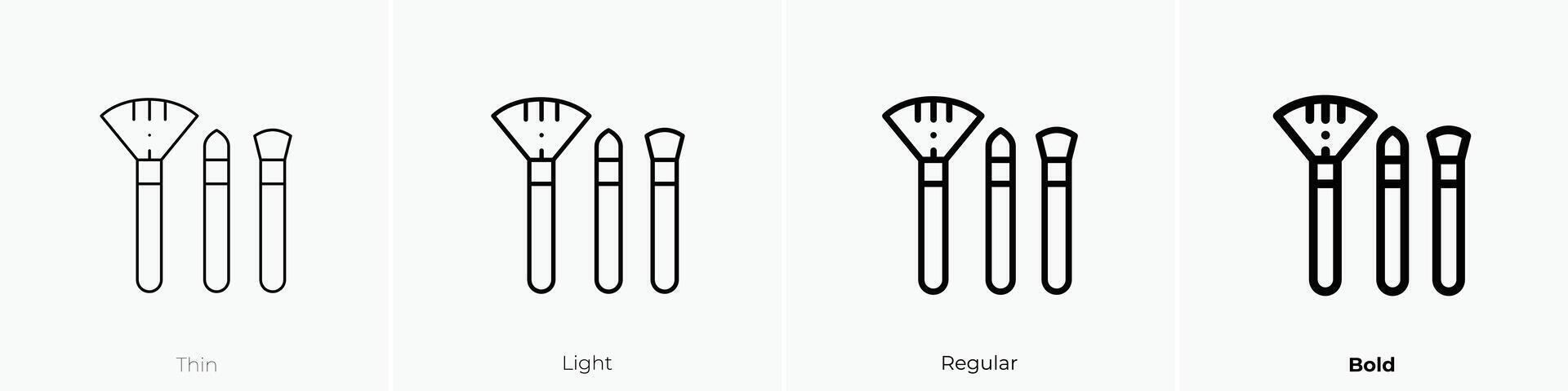 makeup icon. Thin, Light, Regular And Bold style design isolated on white background vector