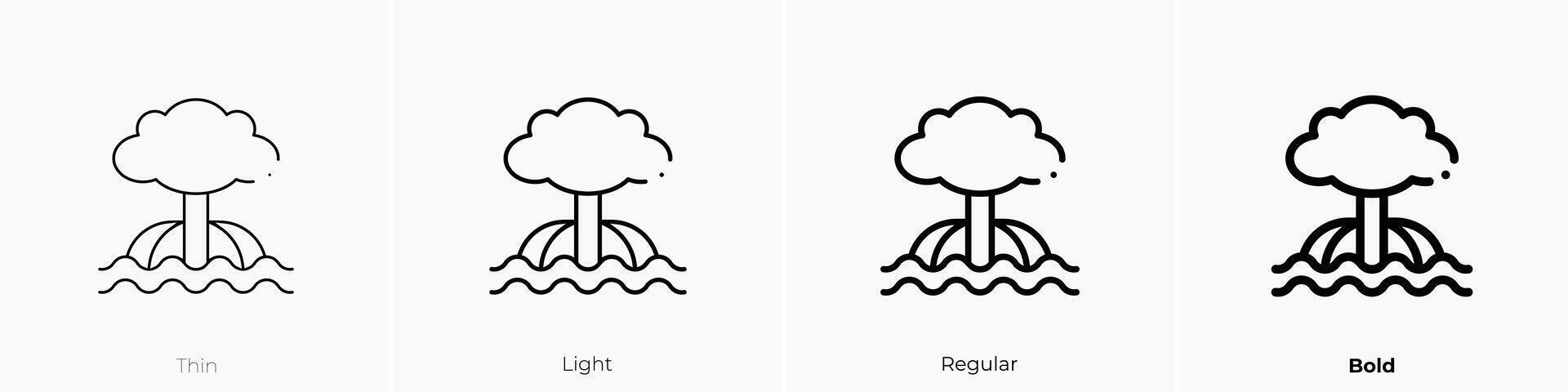 mangrove icon. Thin, Light, Regular And Bold style design isolated on white background vector