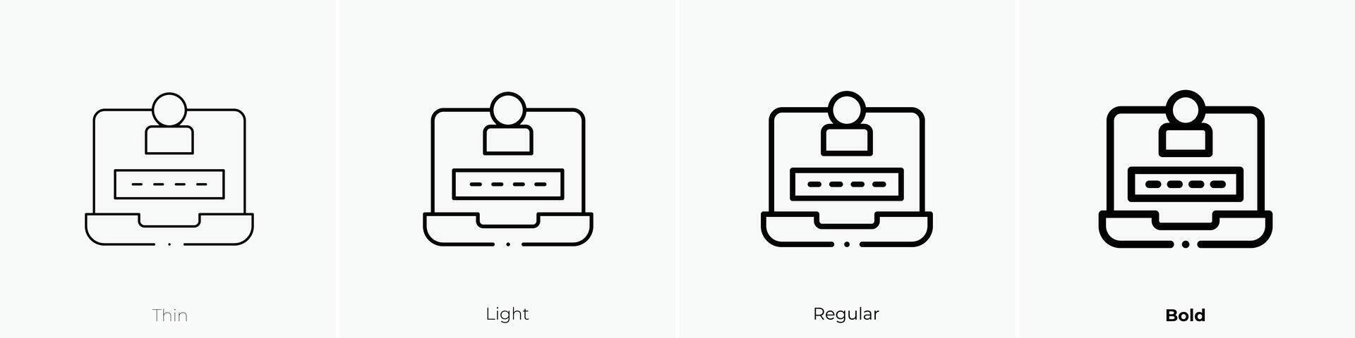 login icon. Thin, Light, Regular And Bold style design isolated on white background vector