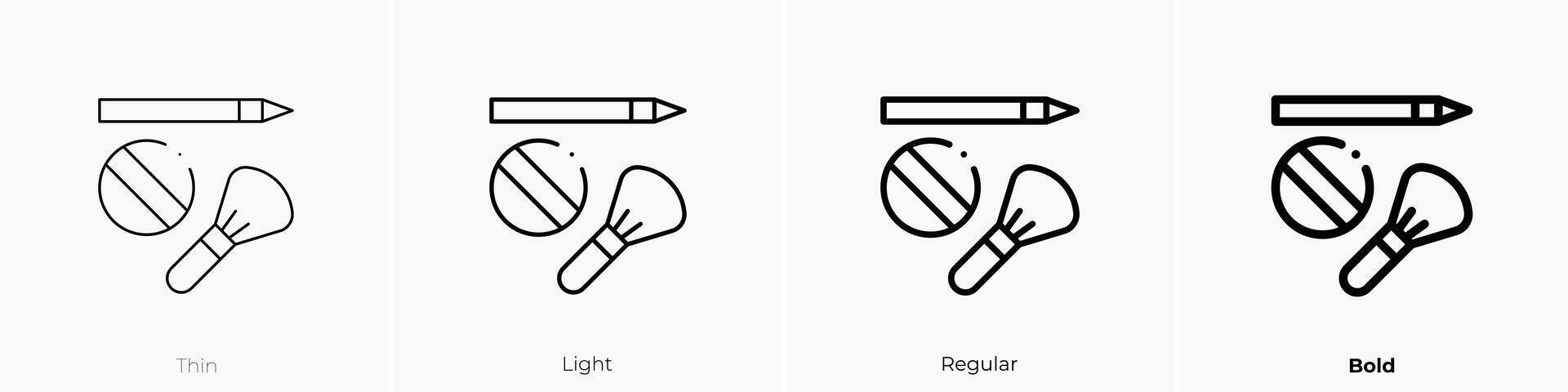 makeup icon. Thin, Light, Regular And Bold style design isolated on white background vector