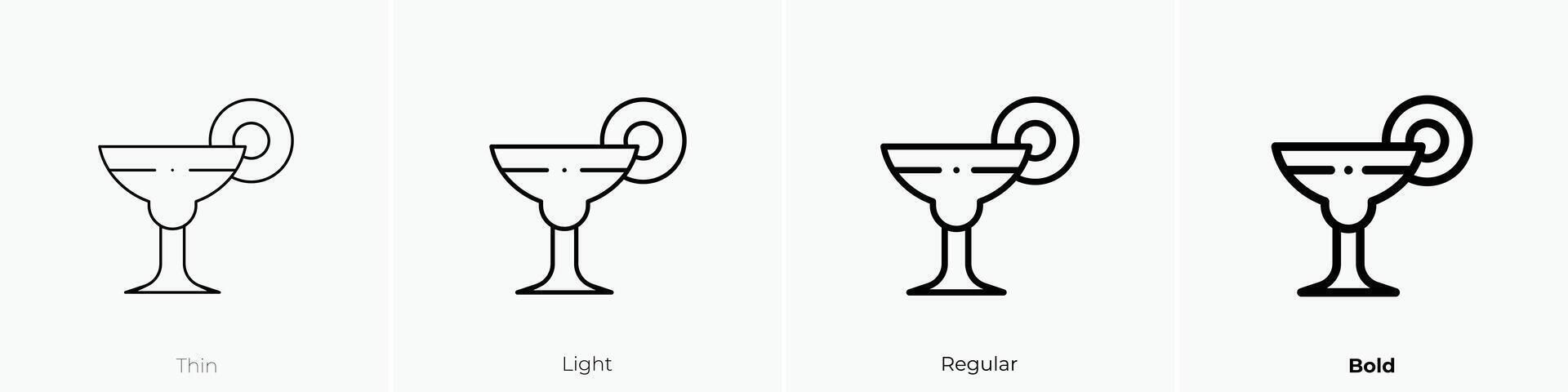 margarita icon. Thin, Light, Regular And Bold style design isolated on white background vector