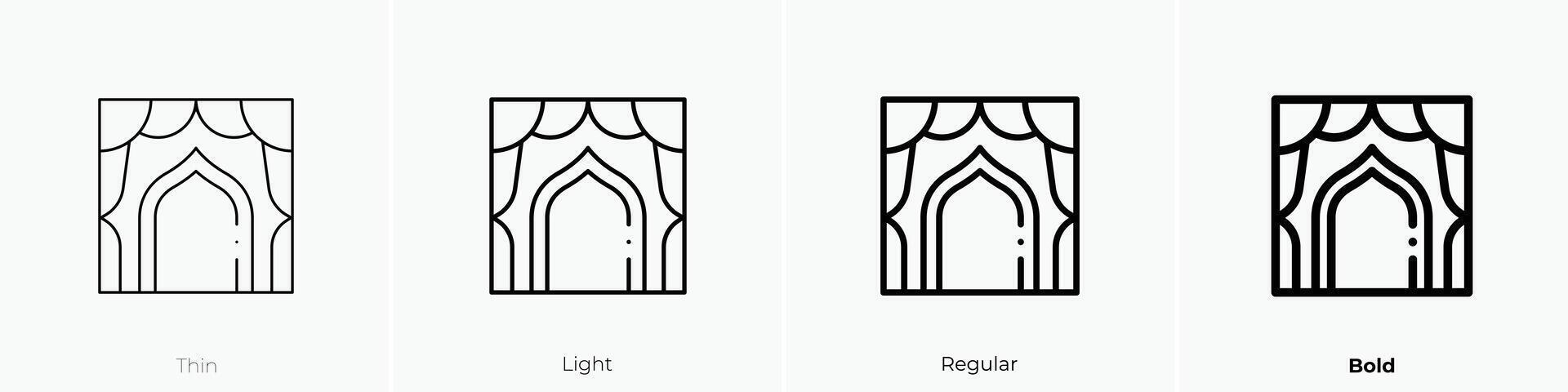 mandap icon. Thin, Light, Regular And Bold style design isolated on white background vector