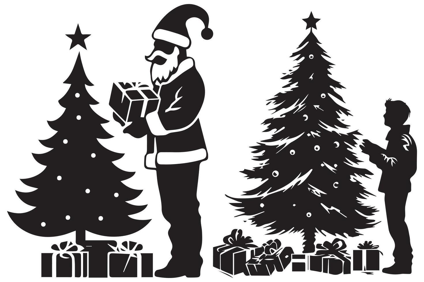 Christmas Day Silhouette vector