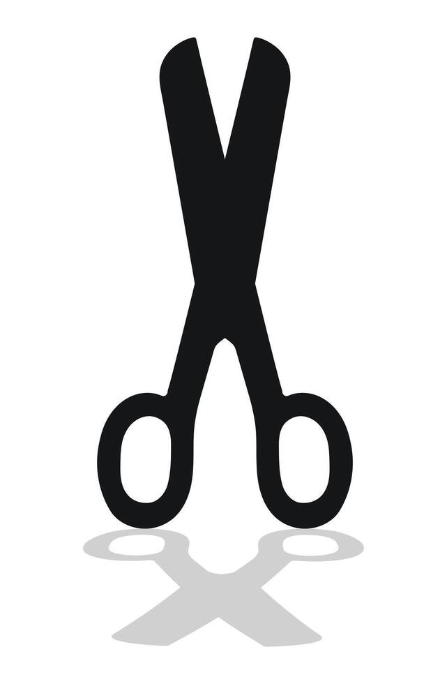 Black silhouette image of scissors. Stationery, pocket, kitchen, manicure, surgery, hairdressers, tailor, garden, household vector