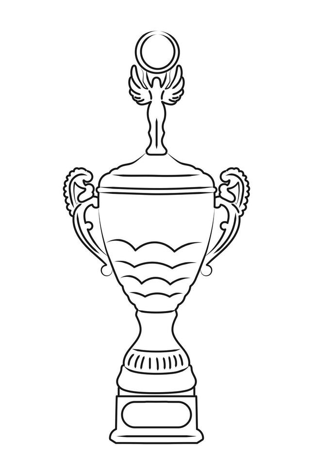 Sketch of trophy. Victory symbol. Flat graphic illustrations isolated on white background vector