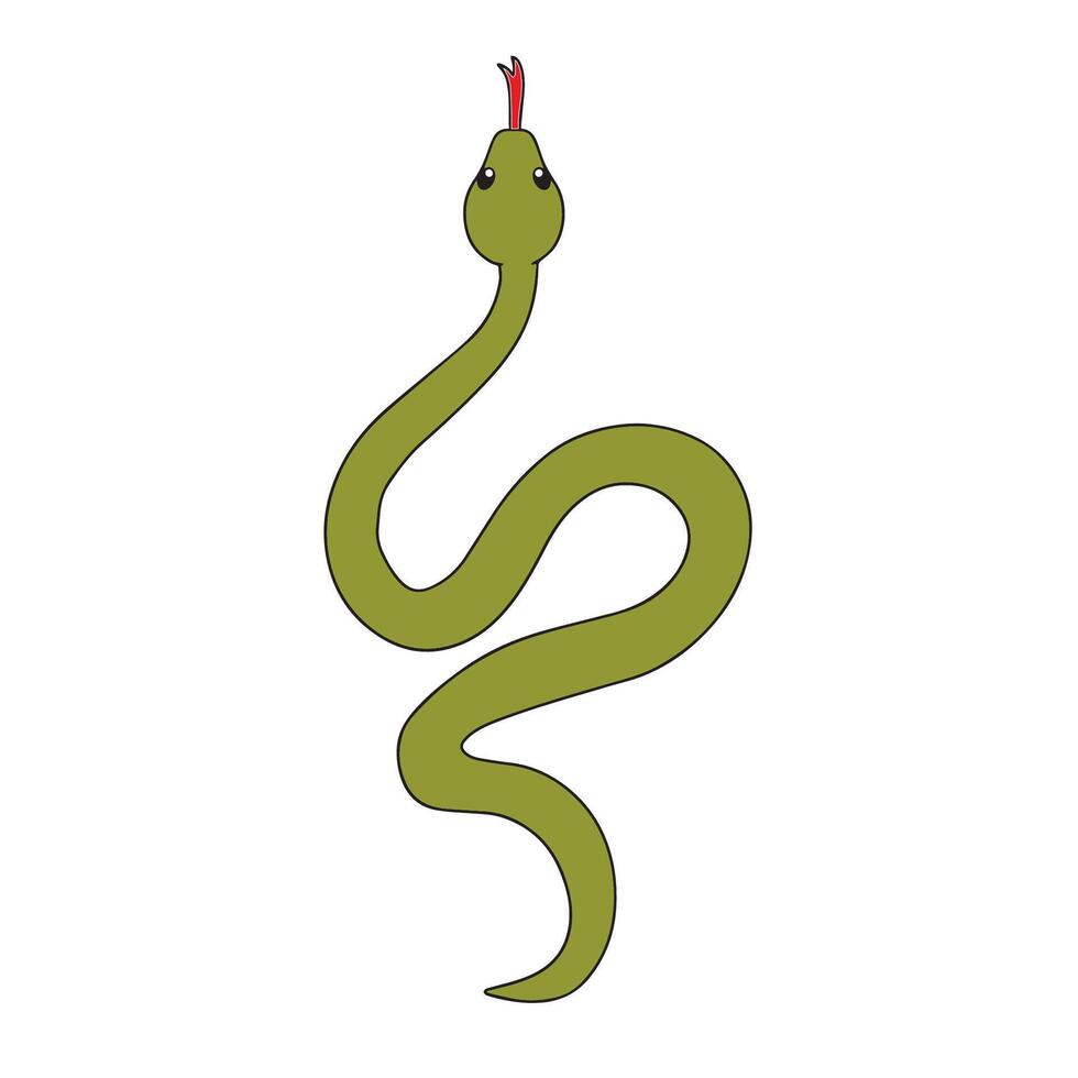 Hand drawn snake. Symbol of 2025. illustration vector