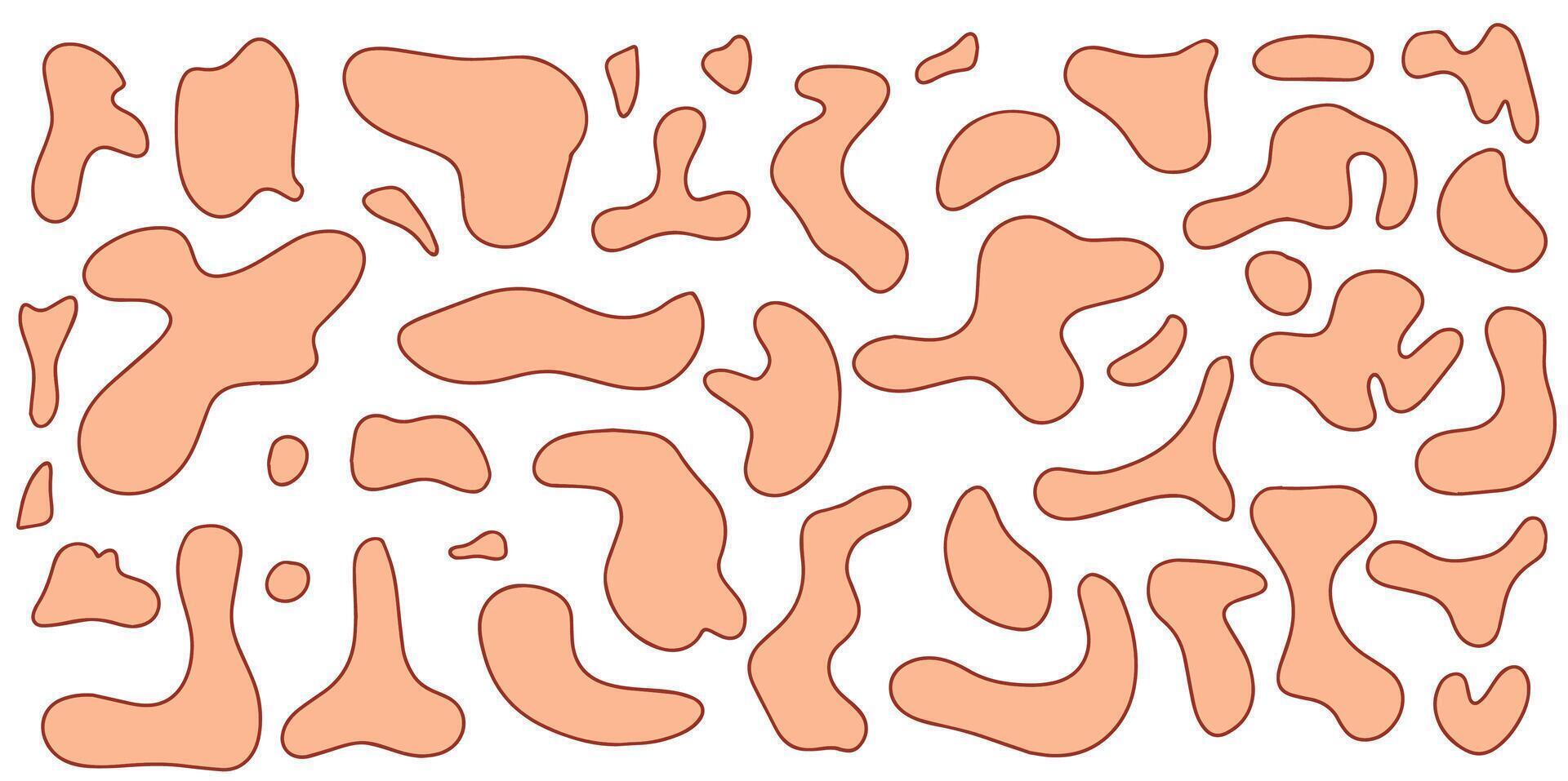 Colored spots of organic liquid. Abstract spots. Flat design, . vector