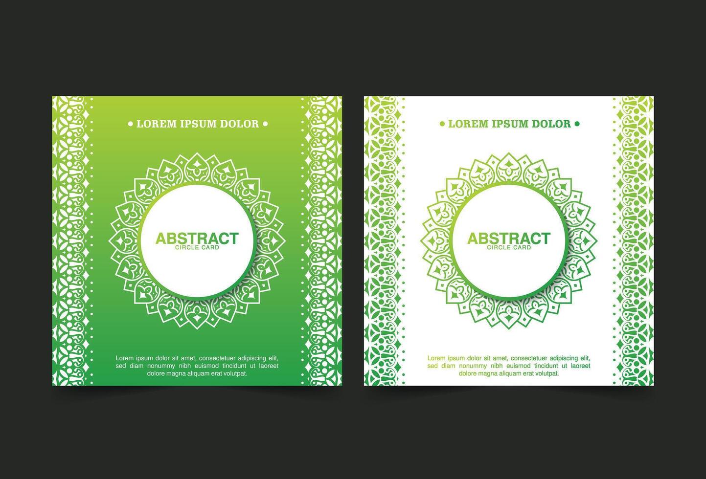 green ornament circle greeting card vector