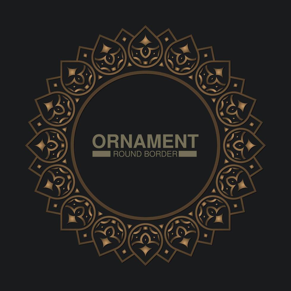 Luxury Gold round floral frame design vector