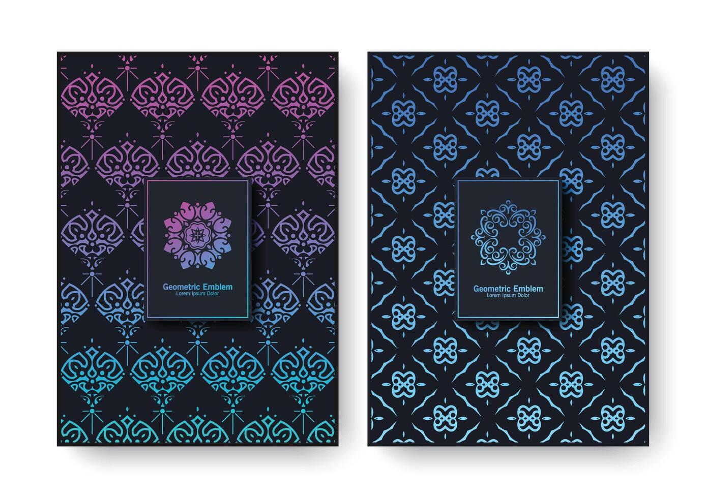 gradient dark geometric pattern cover design vector