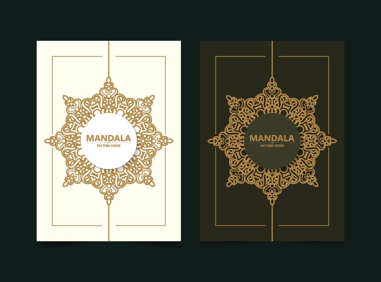 set of mandala cover in retro color vector