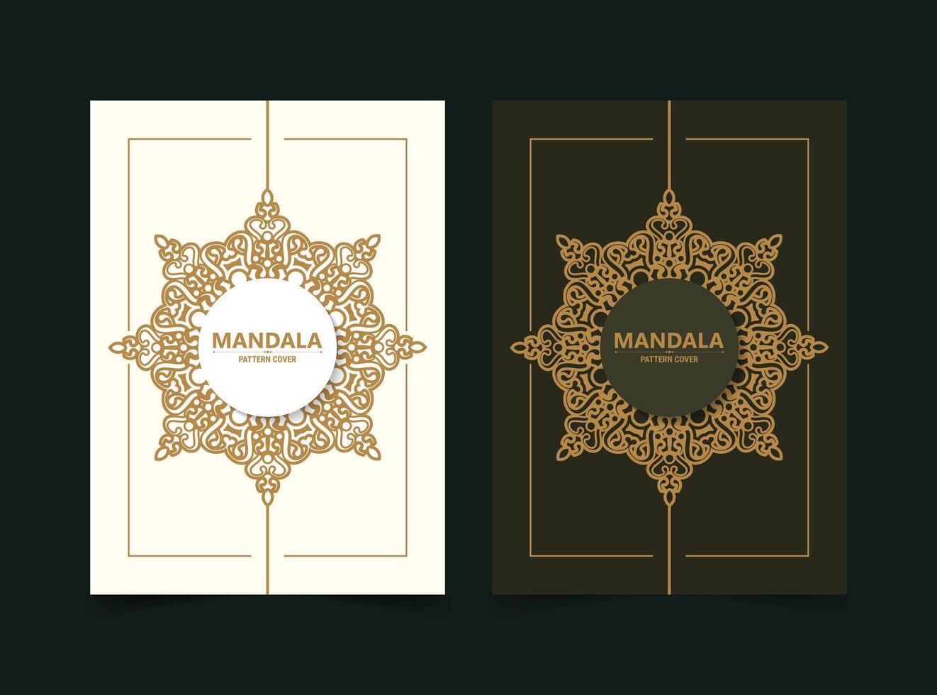 juego de funda de mandala en color retro vector