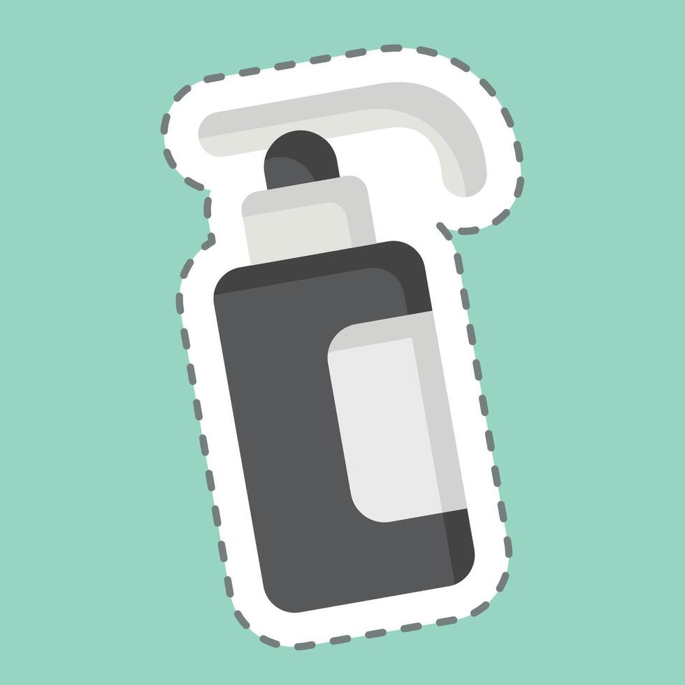 Sticker line cut Hand Sanitizer. related to Hygiene symbol. simple design illustration vector