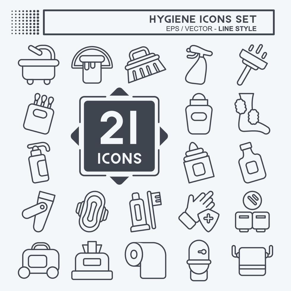 Icon Set Hygiene. related to Cleaning symbol. line style. simple design illustration vector