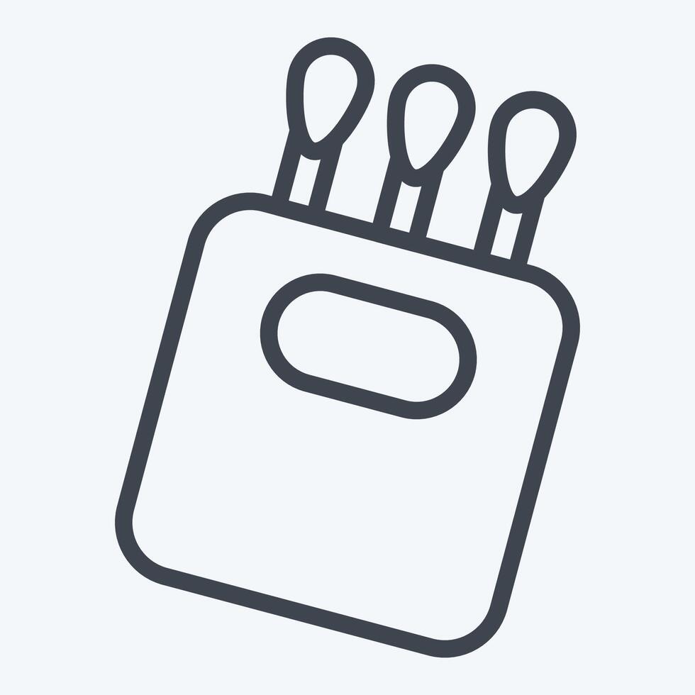 Icon Cotton Swab. related to Hygiene symbol. line style. simple design illustration vector