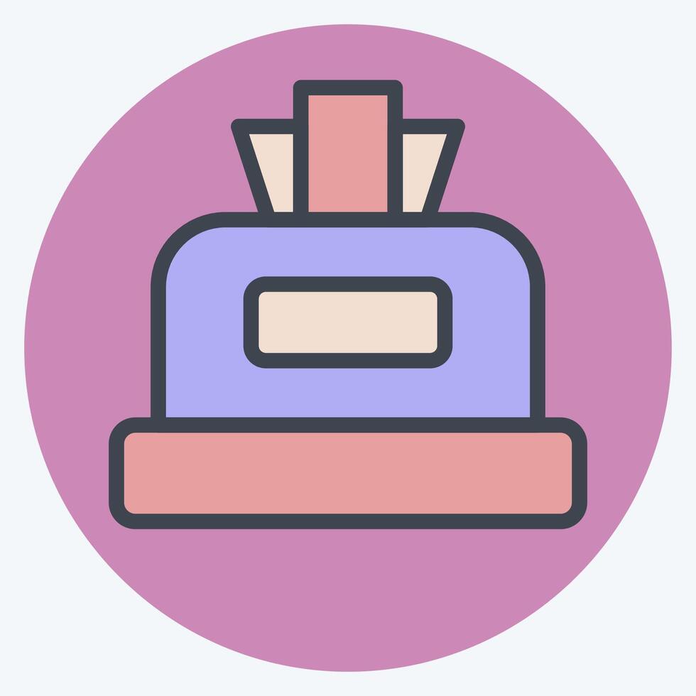 Icon Tissue. related to Hygiene symbol. color mate style. simple design illustration vector