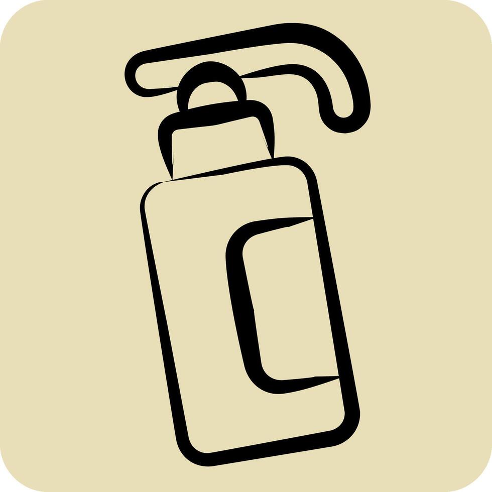 Icon Hand Sanitizer. related to Hygiene symbol. hand drawn style. simple design illustration vector