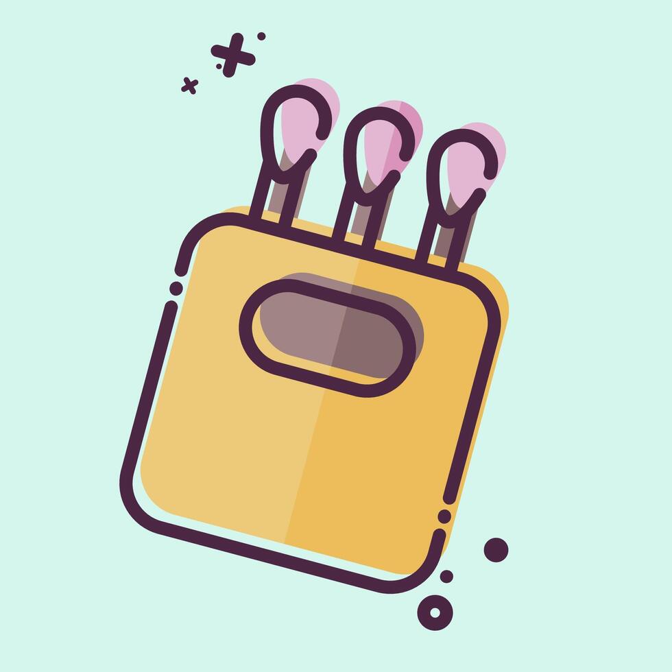 Icon Cotton Swab. related to Hygiene symbol. MBE style. simple design illustration vector