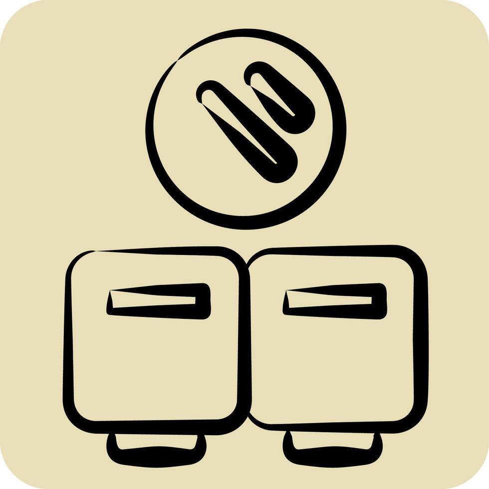 Icon Protection. related to Hygiene symbol. hand drawn style. simple design illustration vector