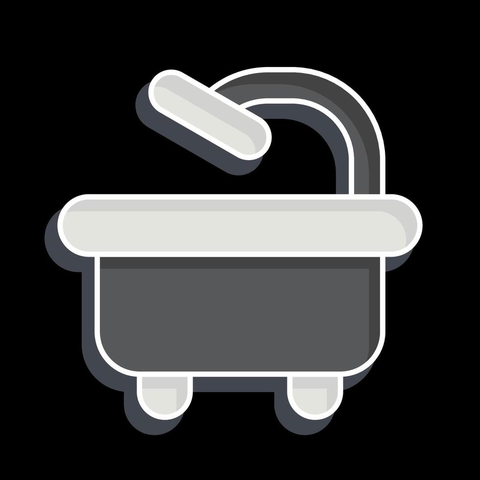 Icon Bathtub. related to Hygiene symbol. glossy style. simple design illustration vector