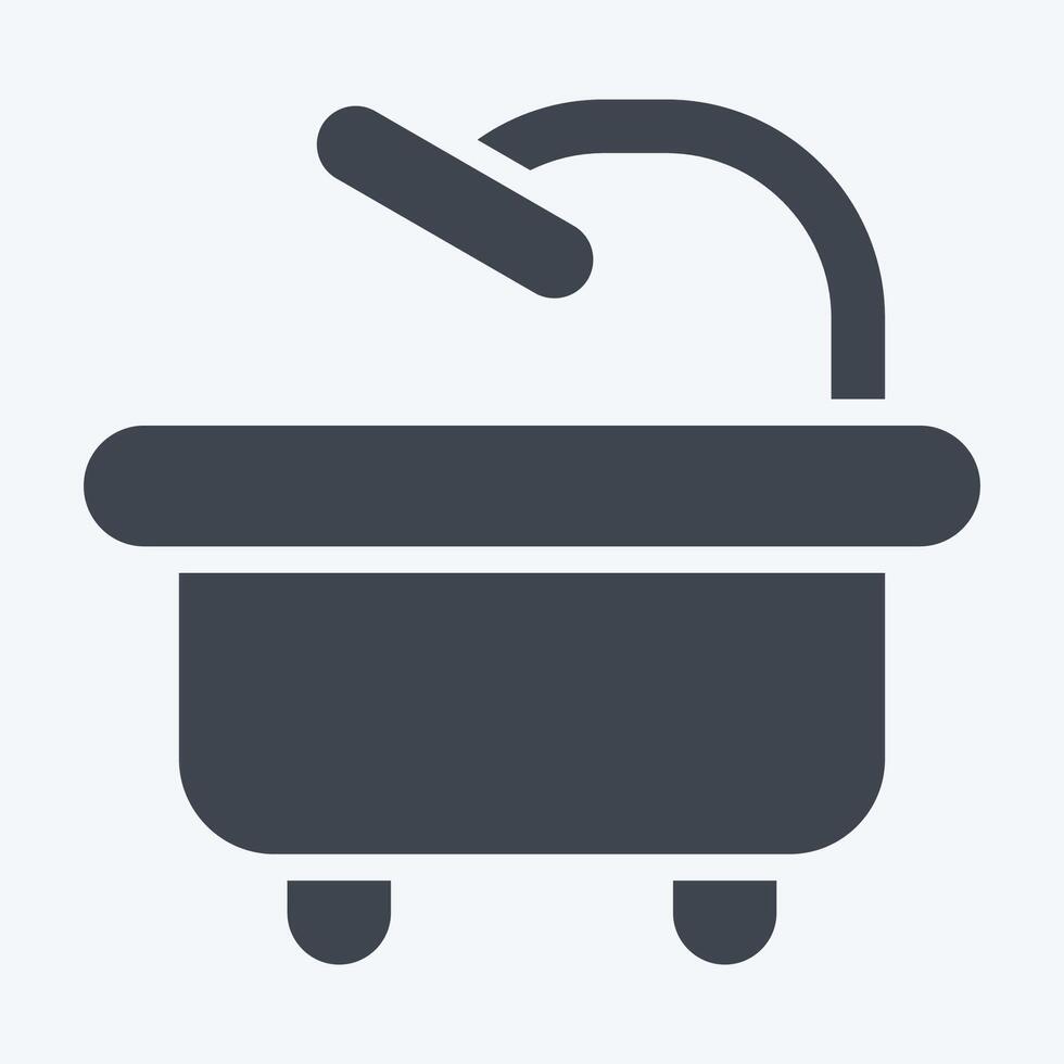 Icon Bathtub. related to Hygiene symbol. glyph style. simple design illustration vector