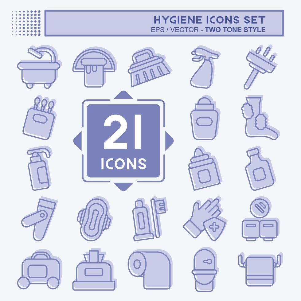 Icon Set Hygiene. related to Cleaning symbol. two tone style. simple design illustration vector