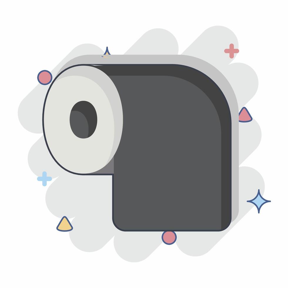 icono baño papel. relacionado a higiene símbolo. cómic estilo. sencillo diseño ilustración vector