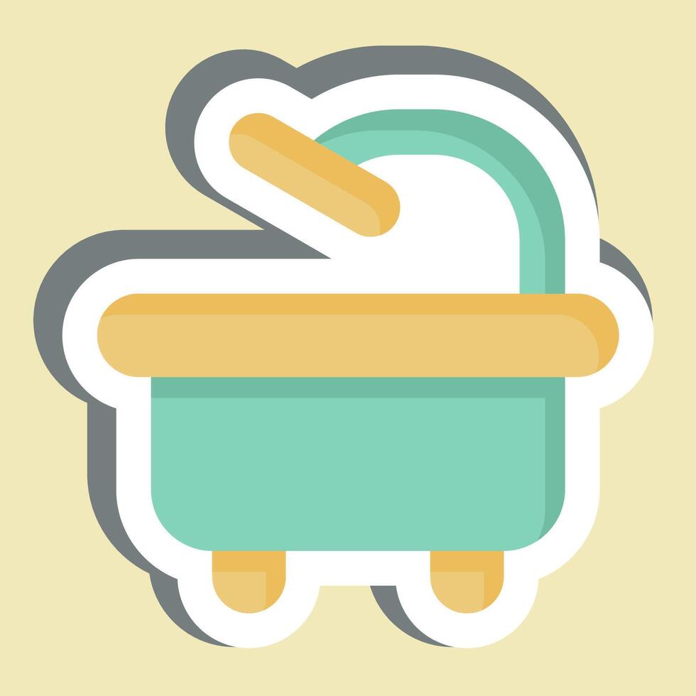 Sticker Bathtub. related to Hygiene symbol. simple design illustration vector