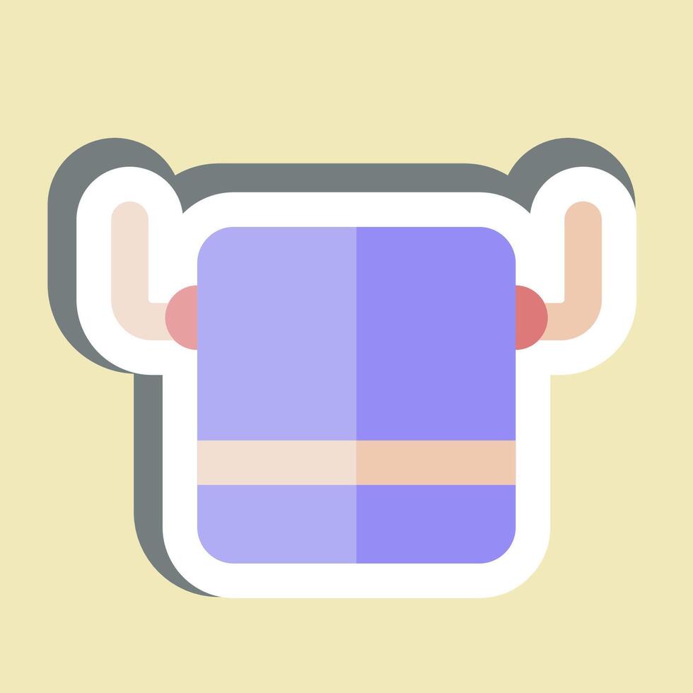 Sticker Towel. related to Hygiene symbol. simple design illustration vector