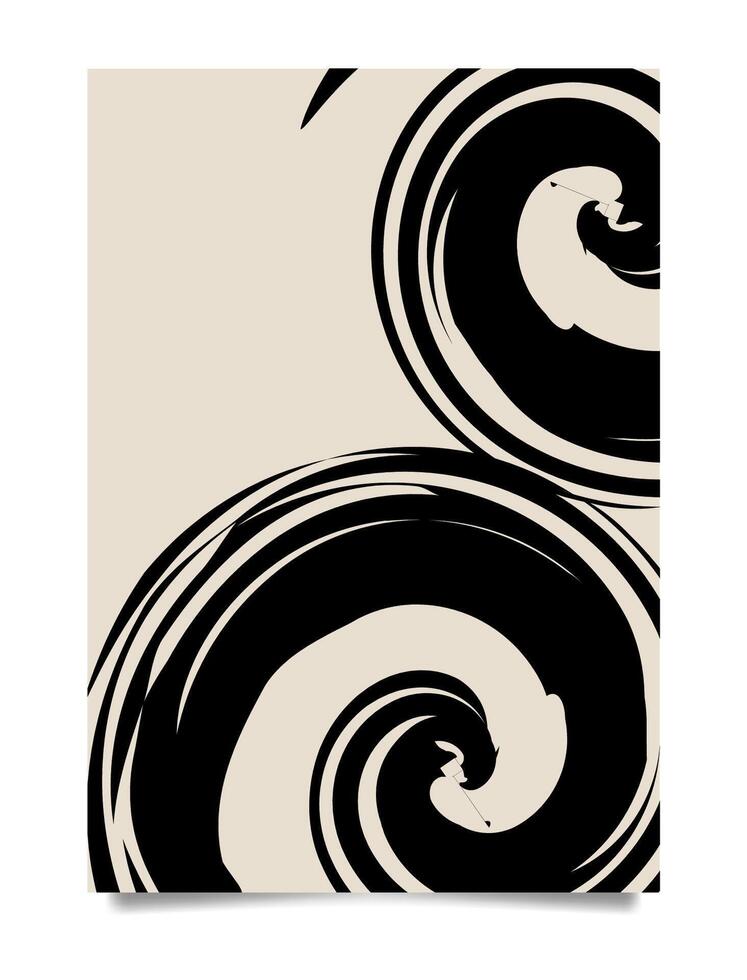 Hand drawn abstract boho wall art minimalist covers set vector