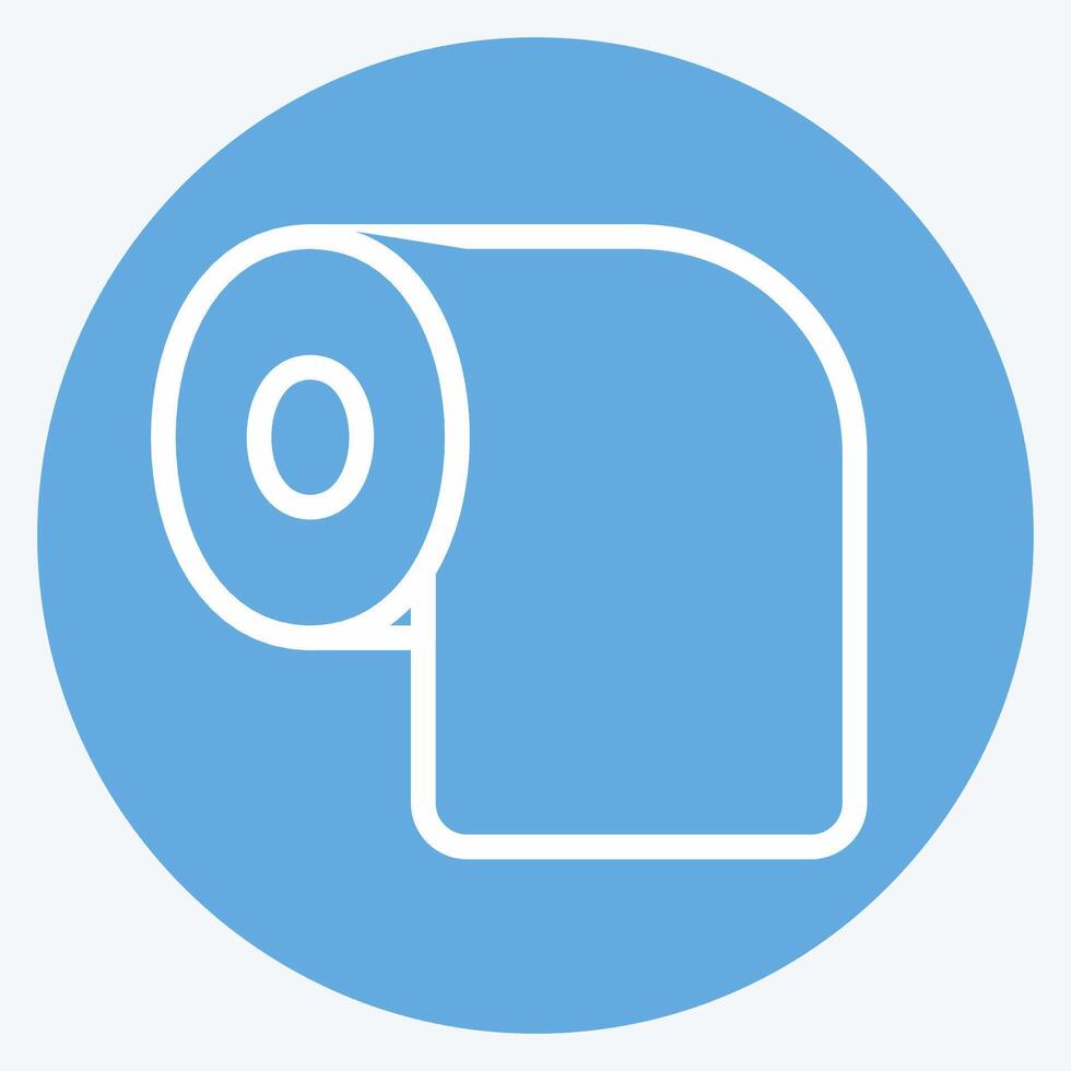 icono baño papel. relacionado a higiene símbolo. azul ojos estilo. sencillo diseño ilustración vector