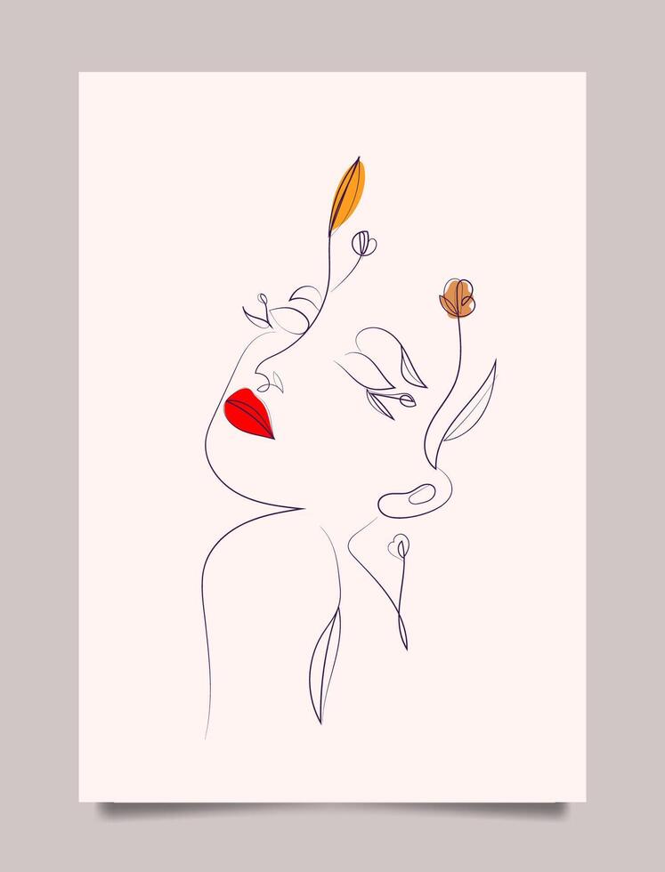 Hand drawn abstract boho wall art minimalist covers set vector