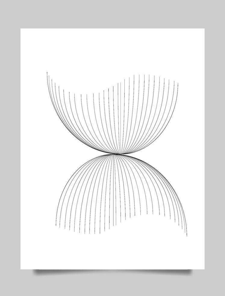 Hand drawn abstract boho wall art minimalist covers set vector