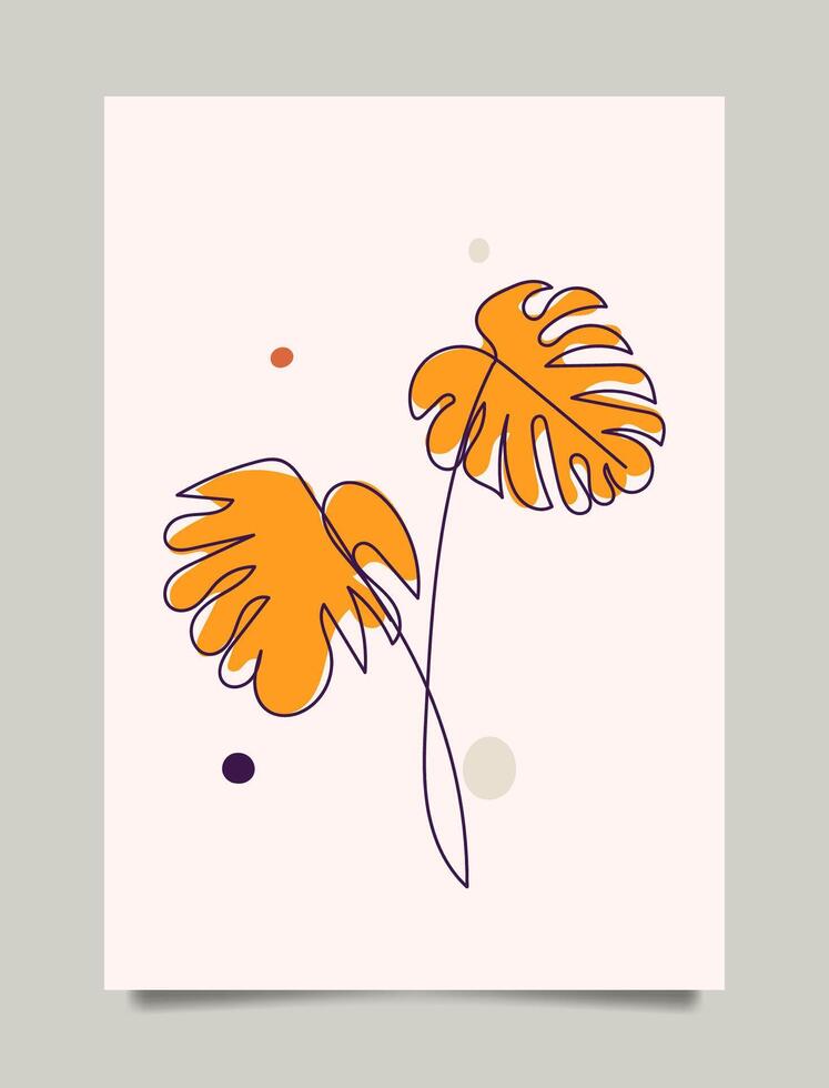 Hand drawn abstract boho wall art minimalist covers set vector