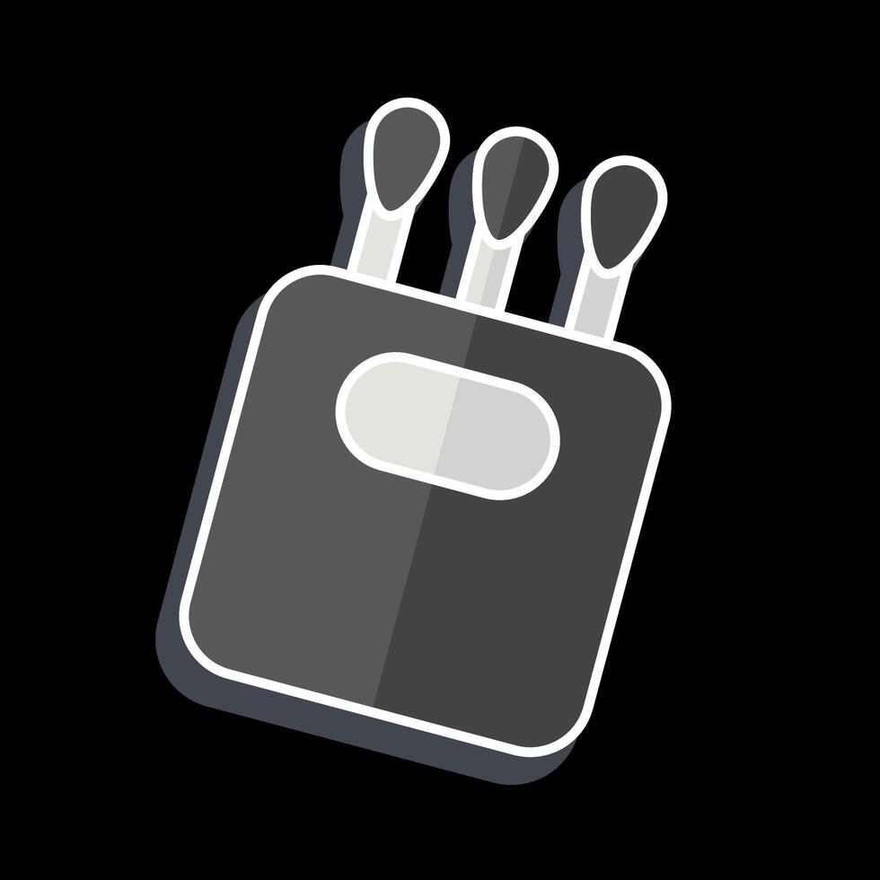 Icon Cotton Swab. related to Hygiene symbol. glossy style. simple design illustration vector