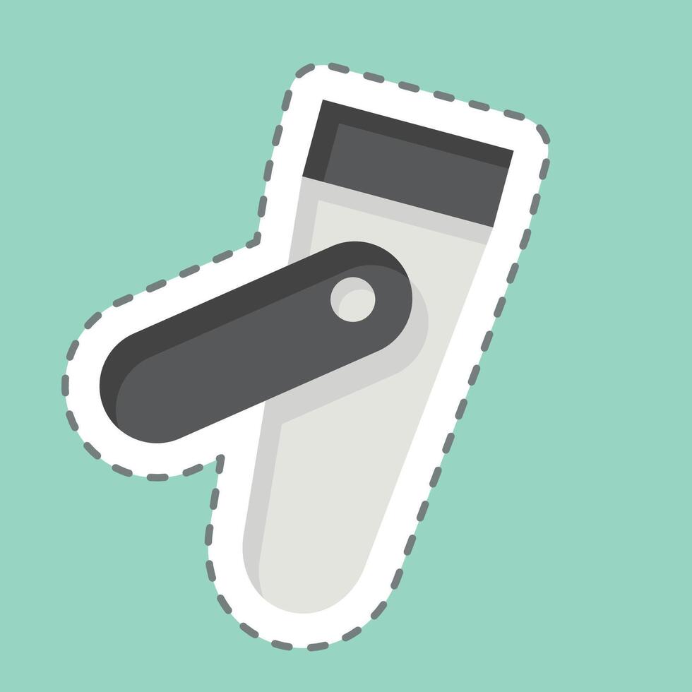 Sticker line cut Nail Clipper. related to Hygiene symbol. simple design illustration vector