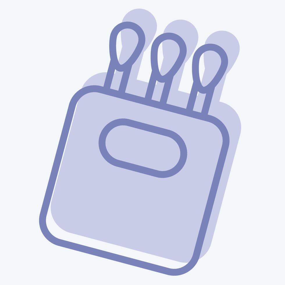 Icon Cotton Swab. related to Hygiene symbol. two tone style. simple design illustration vector