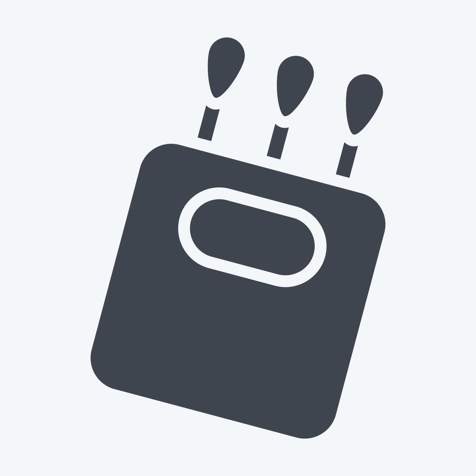 Icon Cotton Swab. related to Hygiene symbol. glyph style. simple design illustration vector