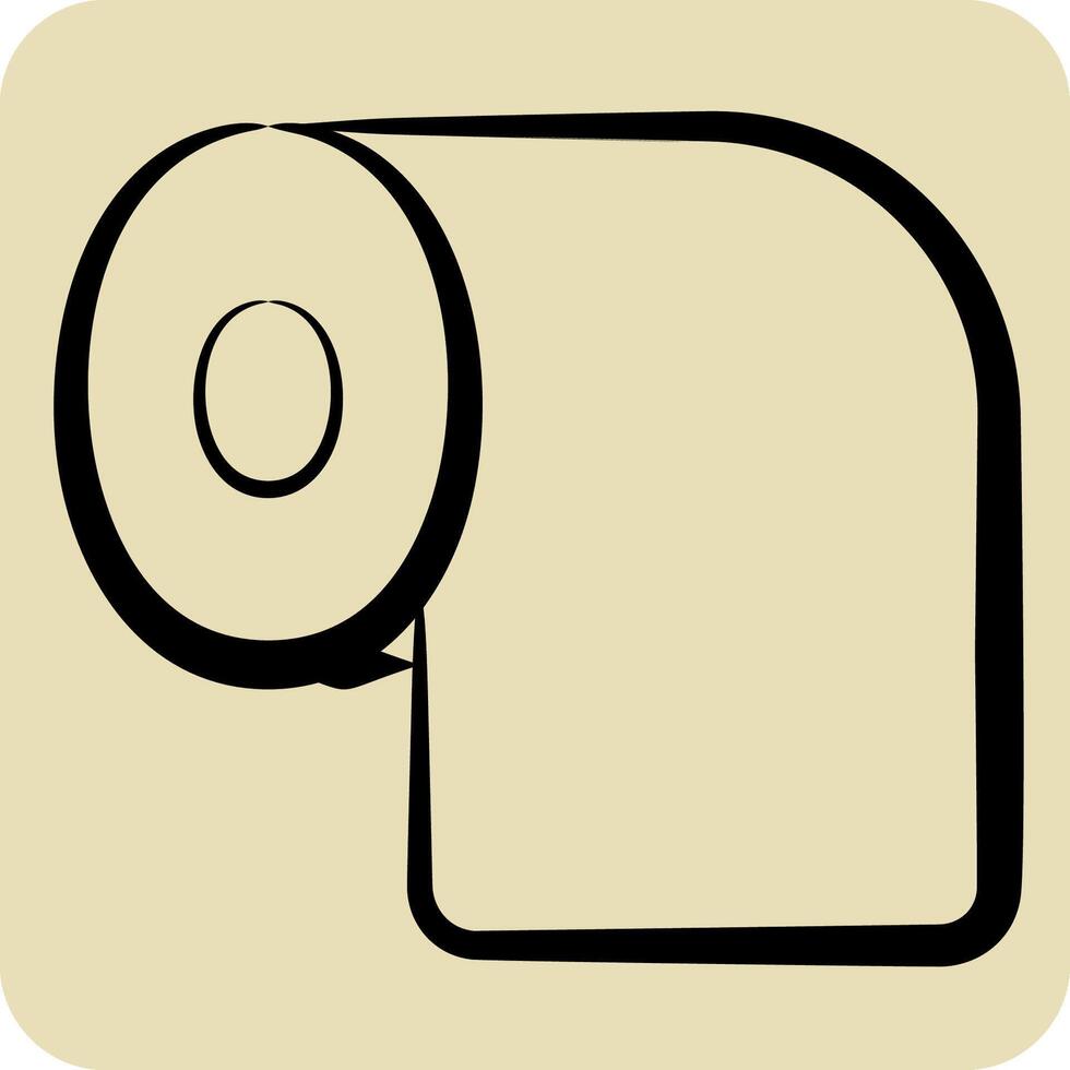 Icon Toilet Paper. related to Hygiene symbol. hand drawn style. simple design illustration vector