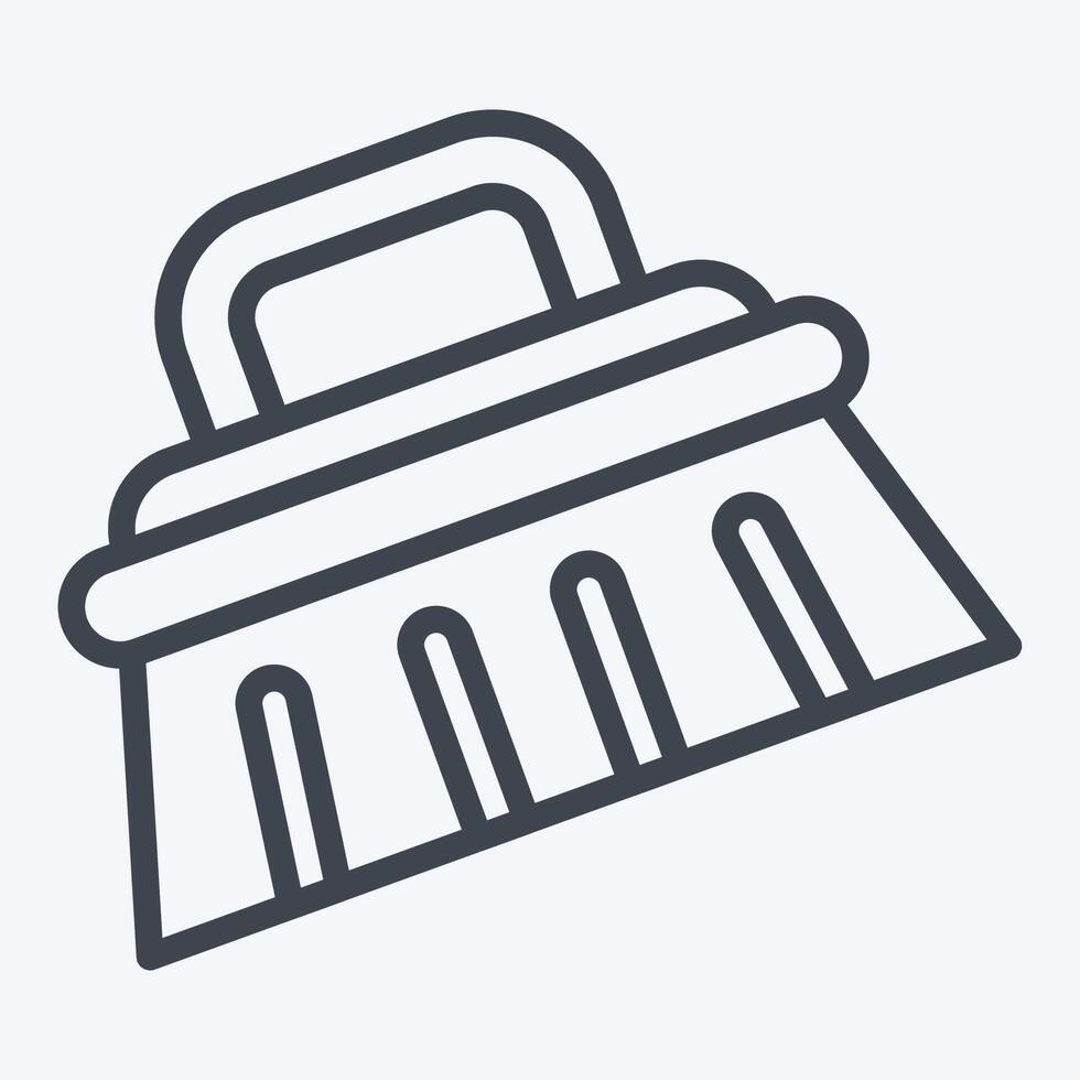 Icon Cleaning Brush. related to Hygiene symbol. line style. simple design illustration vector