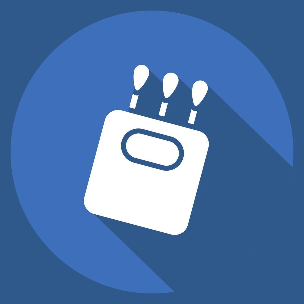 Icon Cotton Swab. related to Hygiene symbol. long shadow style. simple design illustration vector