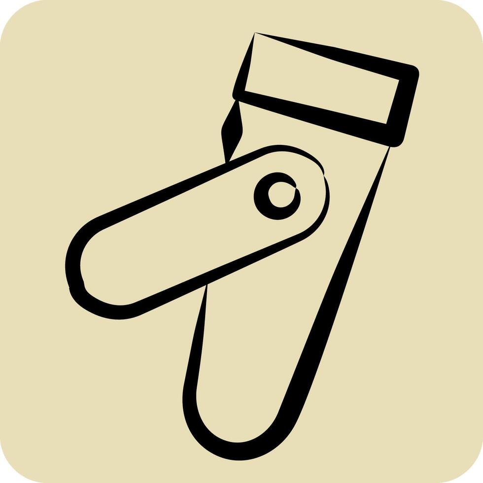 Icon Nail Clipper. related to Hygiene symbol. hand drawn style. simple design illustration vector