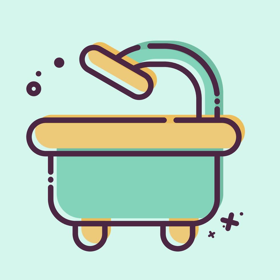 Icon Bathtub. related to Hygiene symbol. MBE style. simple design illustration vector