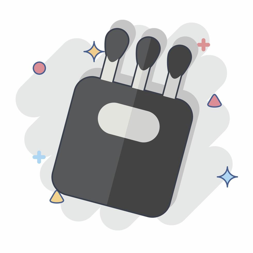 Icon Cotton Swab. related to Hygiene symbol. comic style. simple design illustration vector