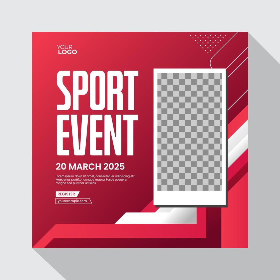 Sport event social media post template vector