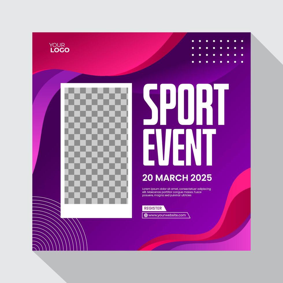 Sport event social media post template vector