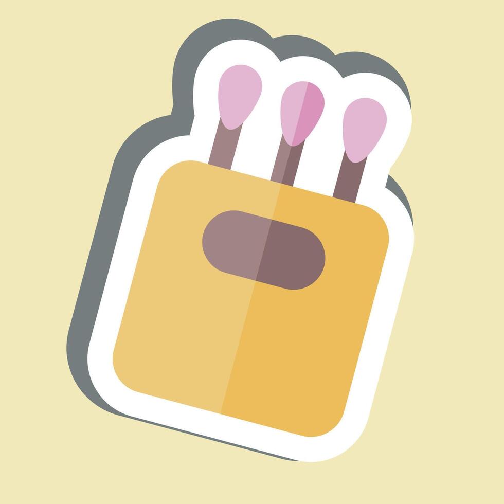 Sticker Cotton Swab. related to Hygiene symbol. simple design illustration vector