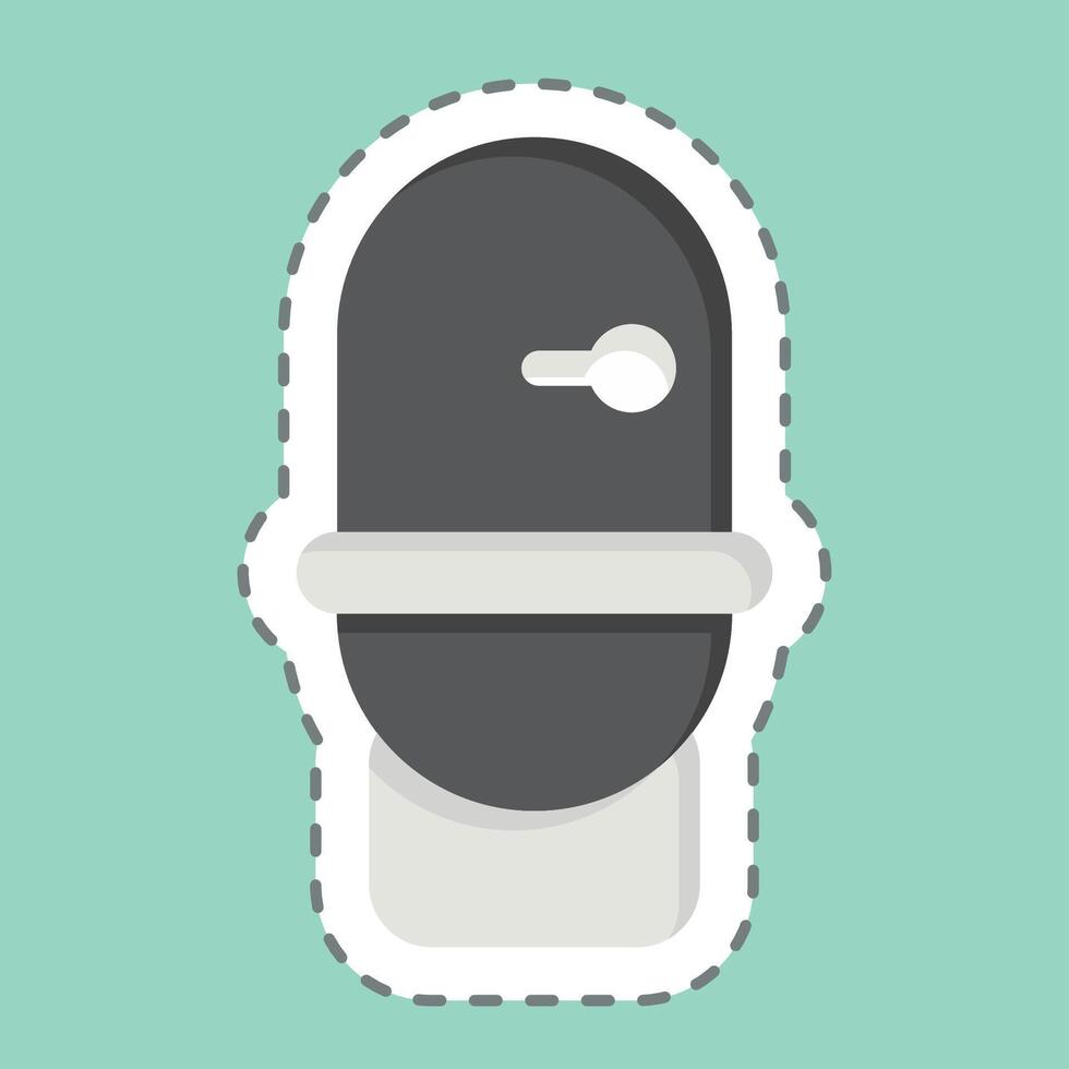 Sticker line cut Toilet. related to Hygiene symbol. simple design illustration vector