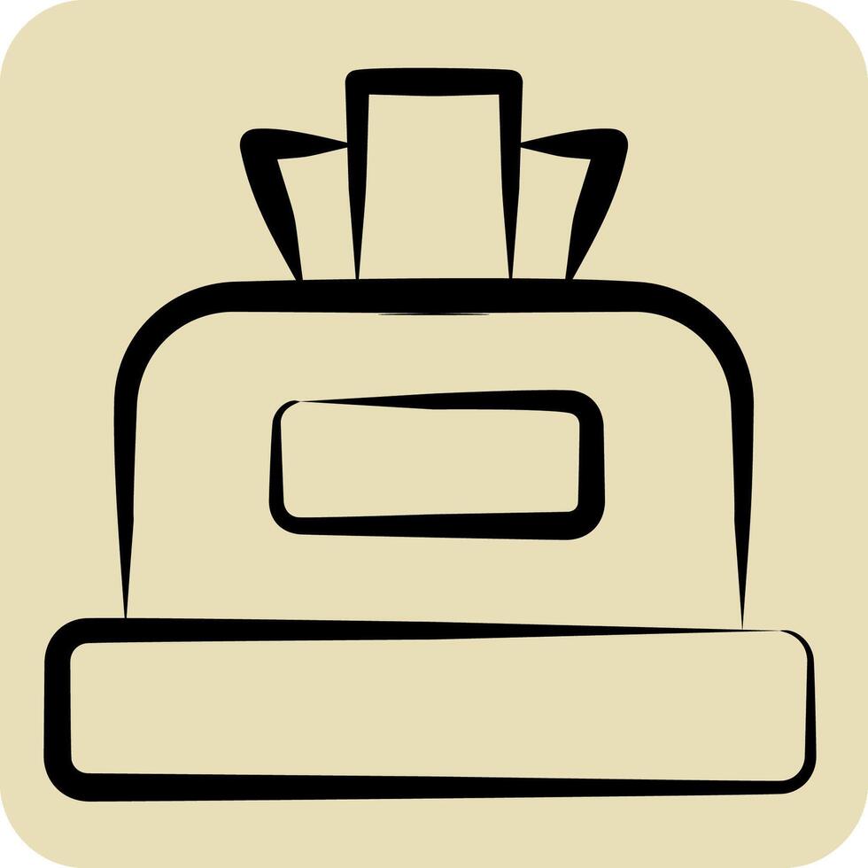 Icon Tissue. related to Hygiene symbol. hand drawn style. simple design illustration vector