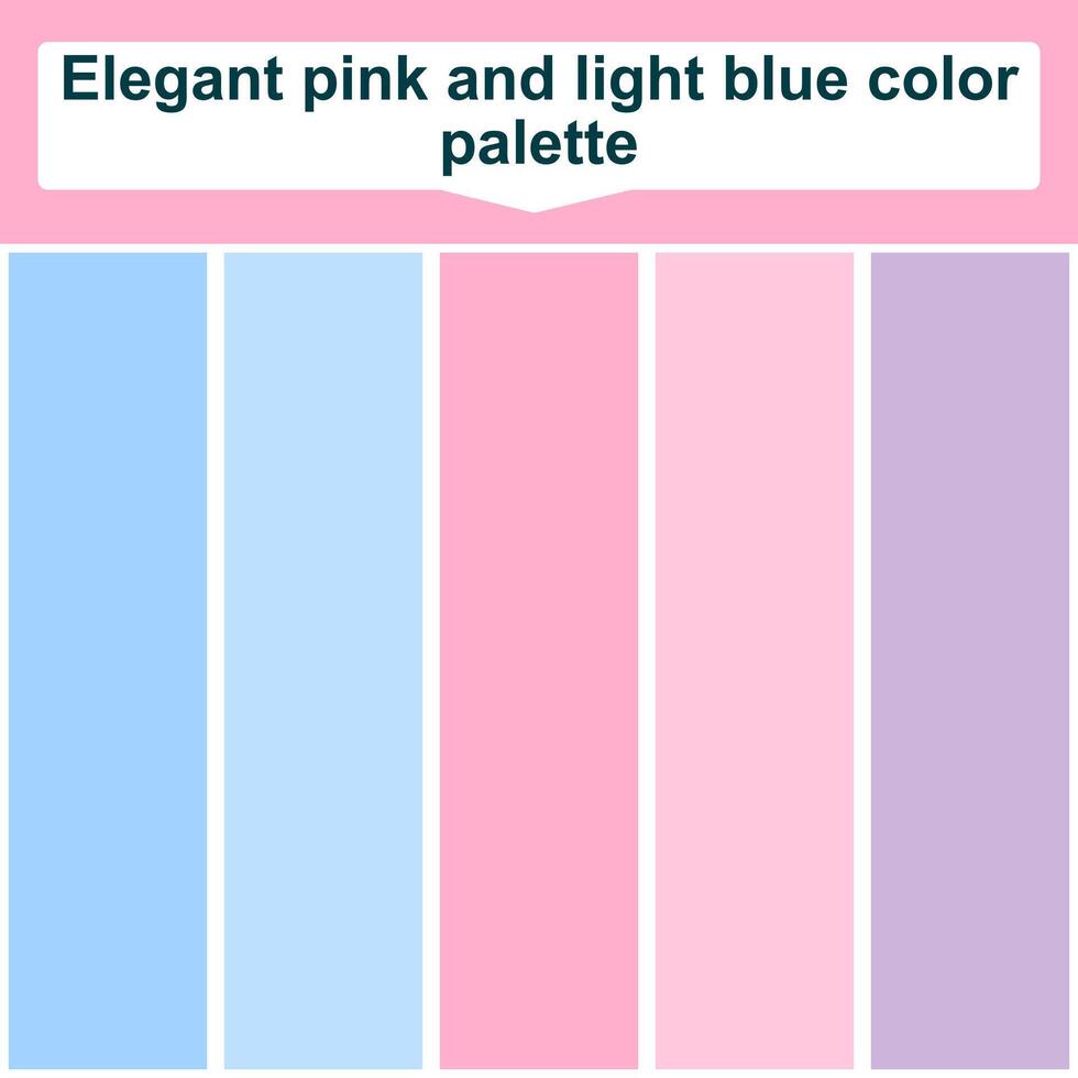 Elegant pink and light blue color palette. 5 set color palette. Beautiful color palette vector